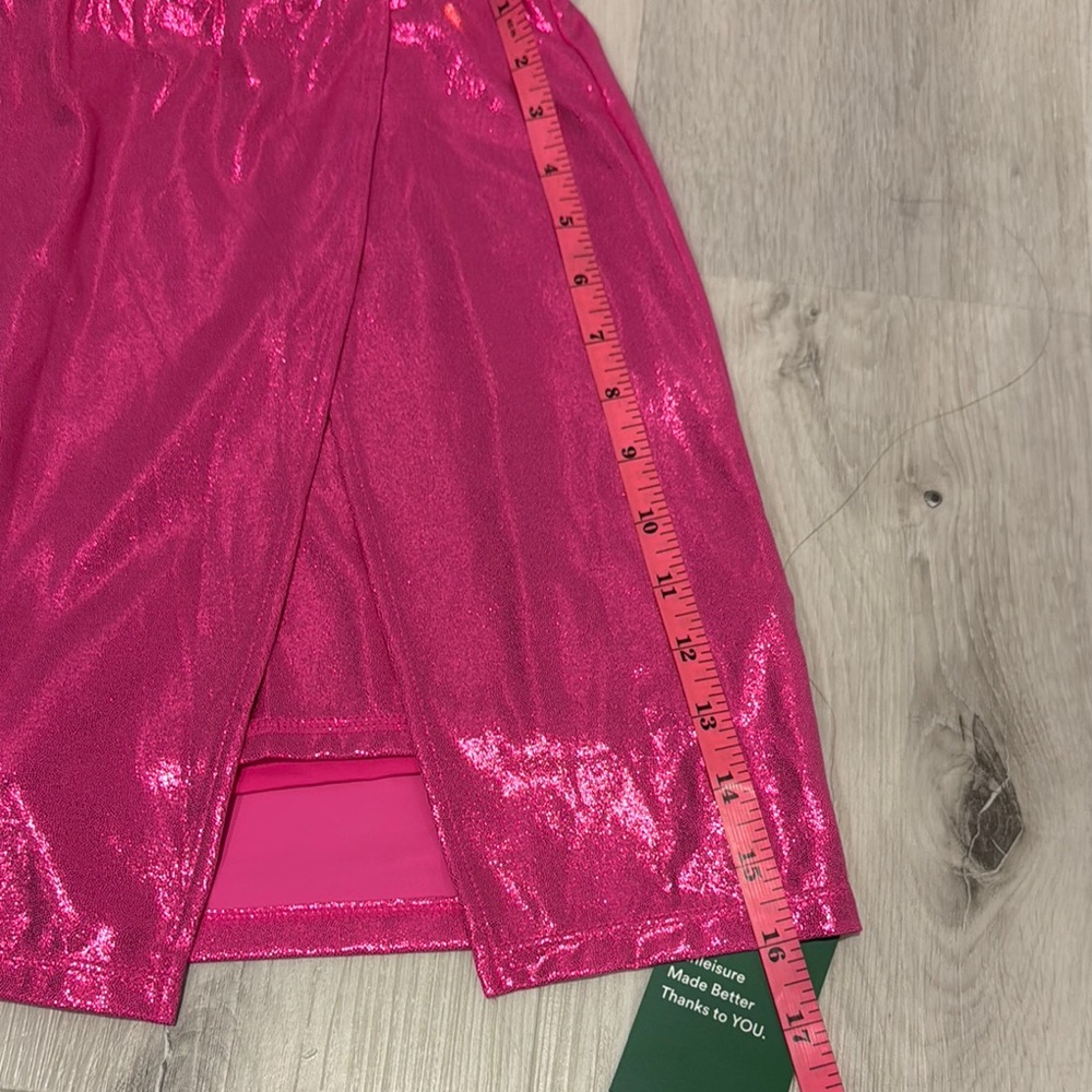 HALARA Metallic Pink Skirt with Slit - Picture 10 of 11